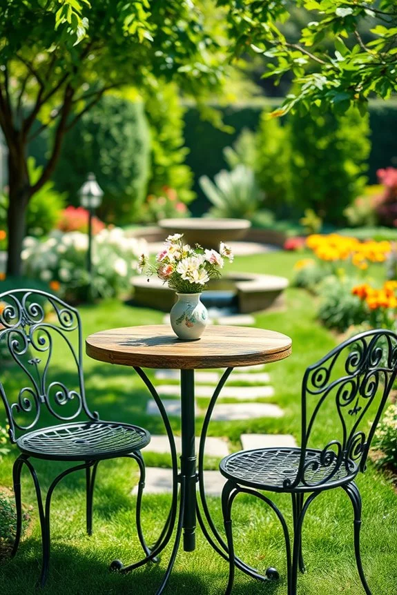 cozy outdoor bistro table