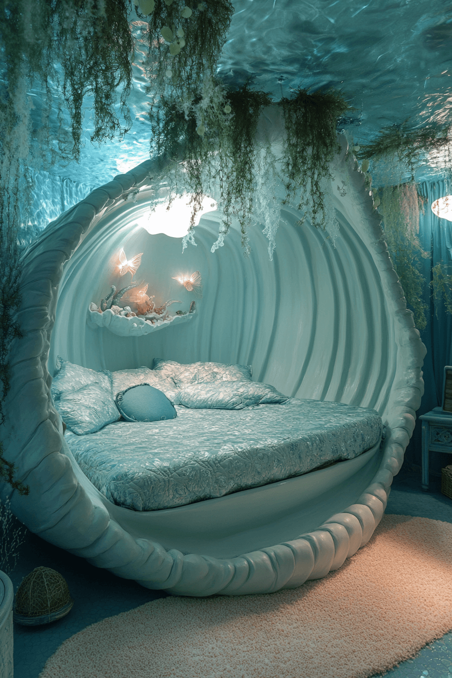 Mermaid themed kids bedroom