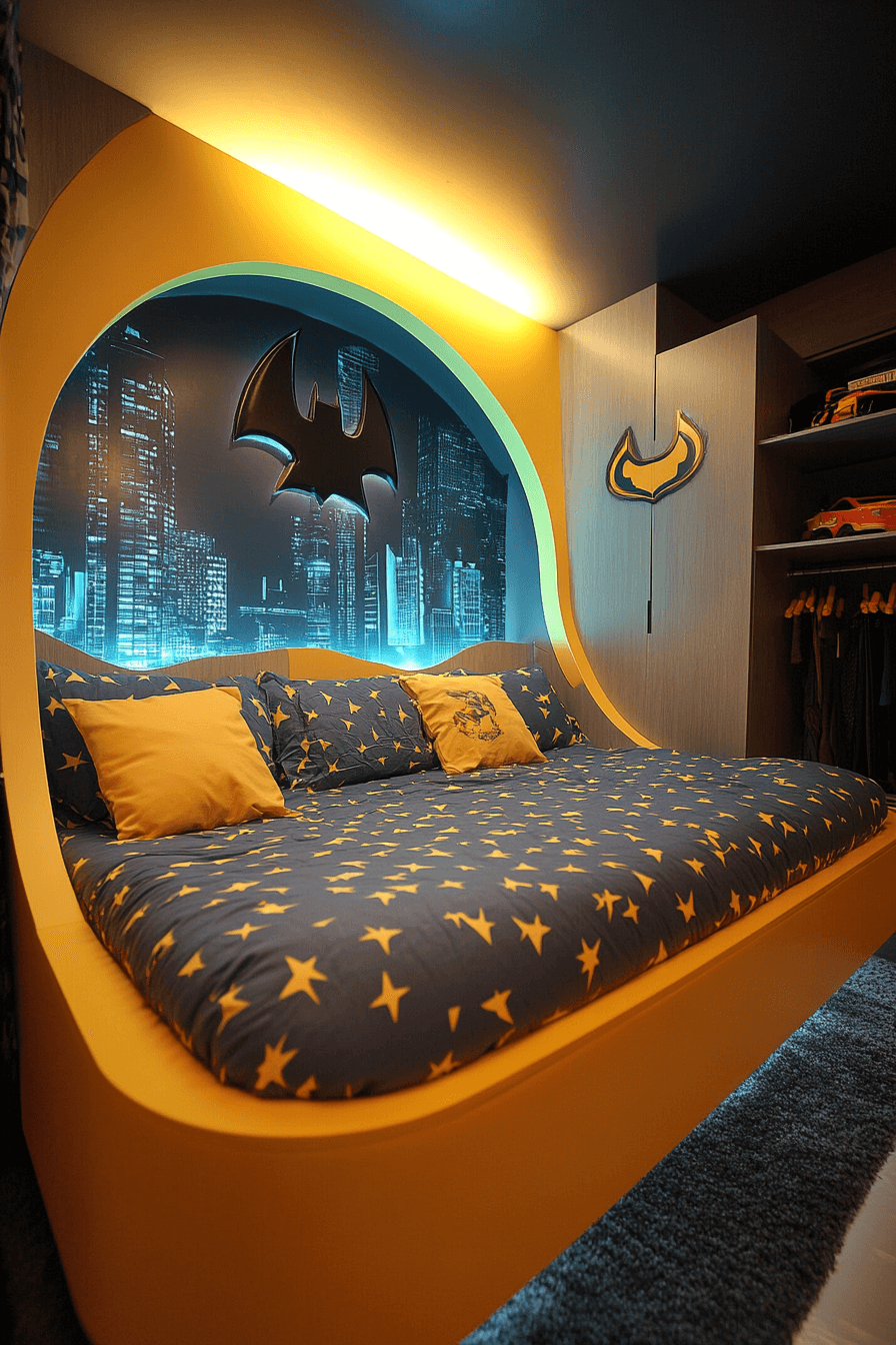 Superhero themed kids bedroom