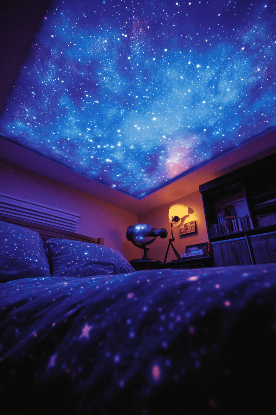 Cosmic themed kids bedroom