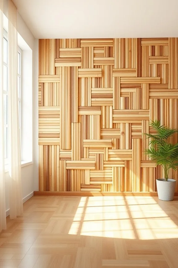 textured bamboo wall designs