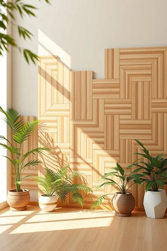 geometric bamboo wall designs