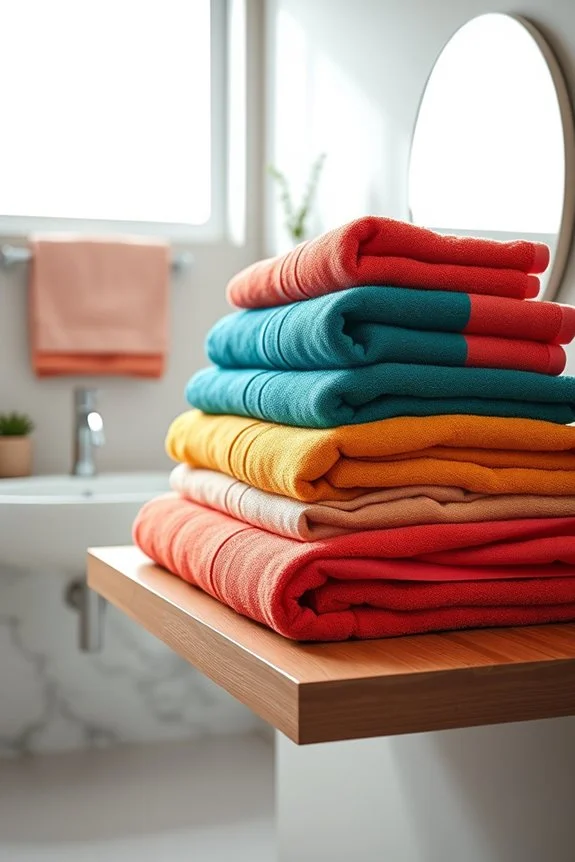 vibrant towel color arrangements