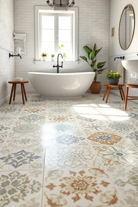 unique artistic bathroom tiles