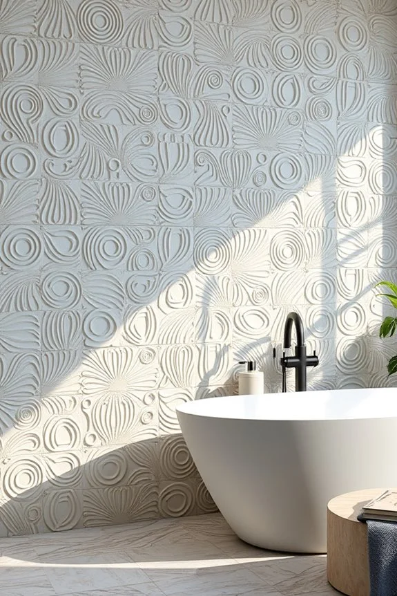 3d textured bathroom wall tiles