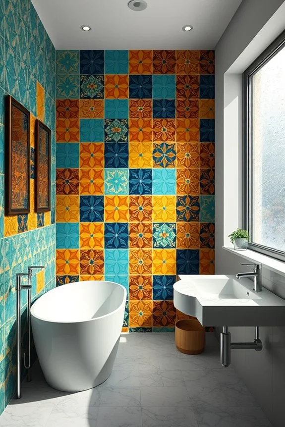 colorful durable cement bathroom tiles