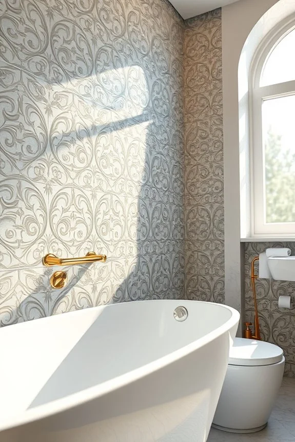 elegant arabesque bathroom tiles