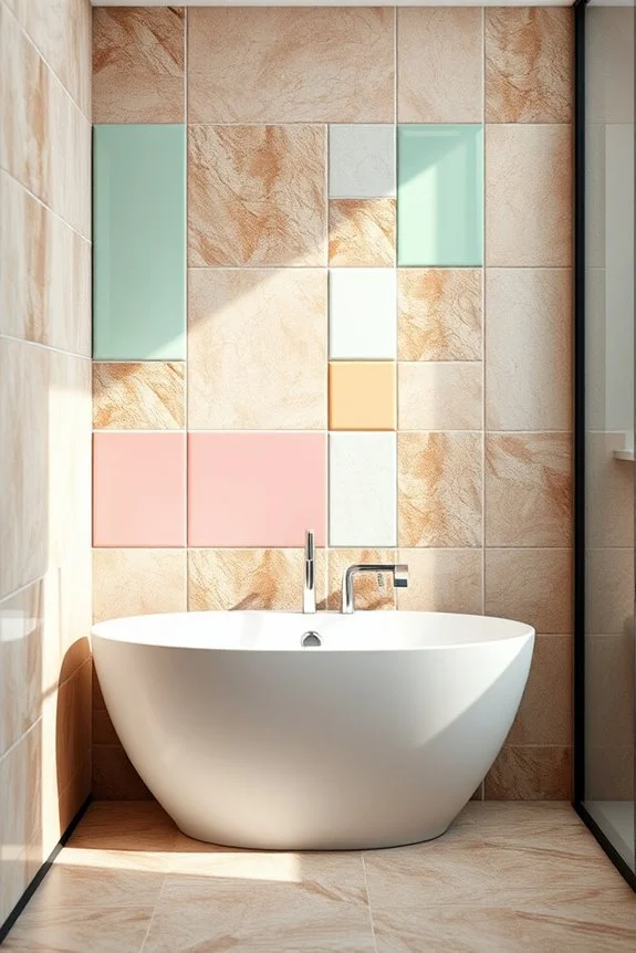 mixed material bathroom tiles