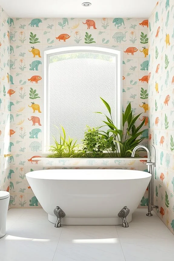 animal motif bathroom tiles