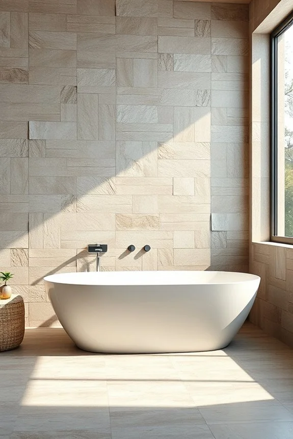 ripped stone bathroom tiles