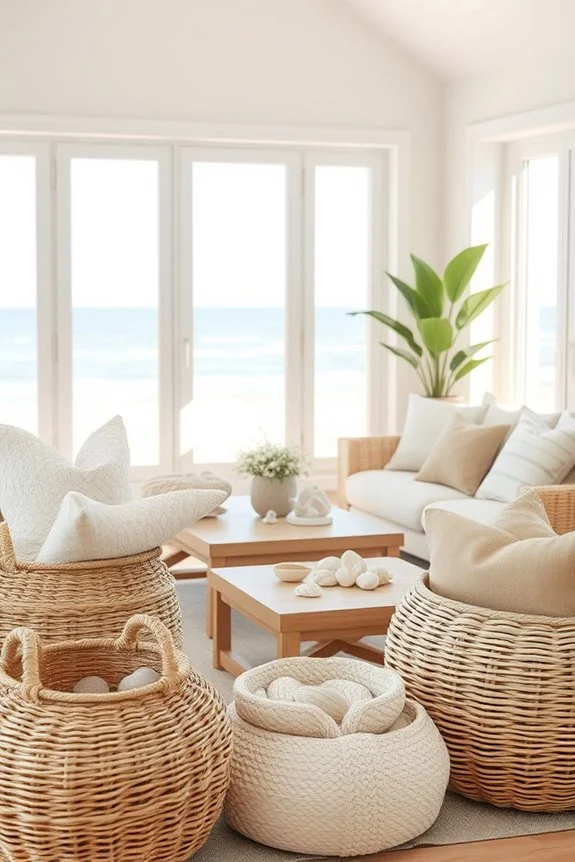 woven baskets for coastal charm