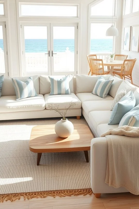 subtle coastal stripes decor