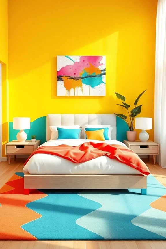 bright colorful bedroom