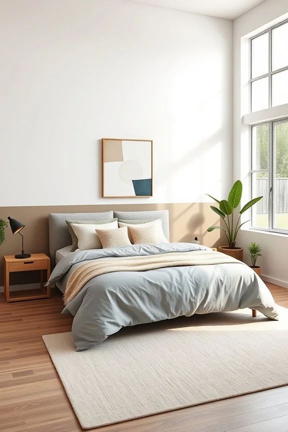 two-tone wall bedroom