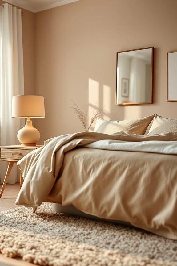 warm taupe bedroom