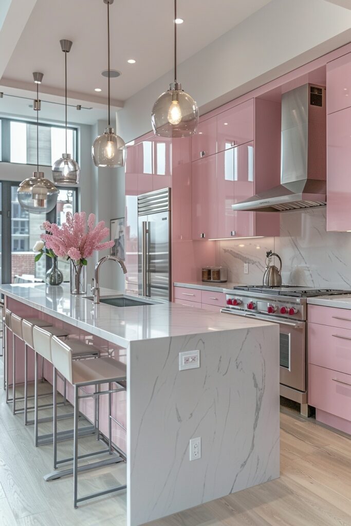 Playful Pink Kitchens