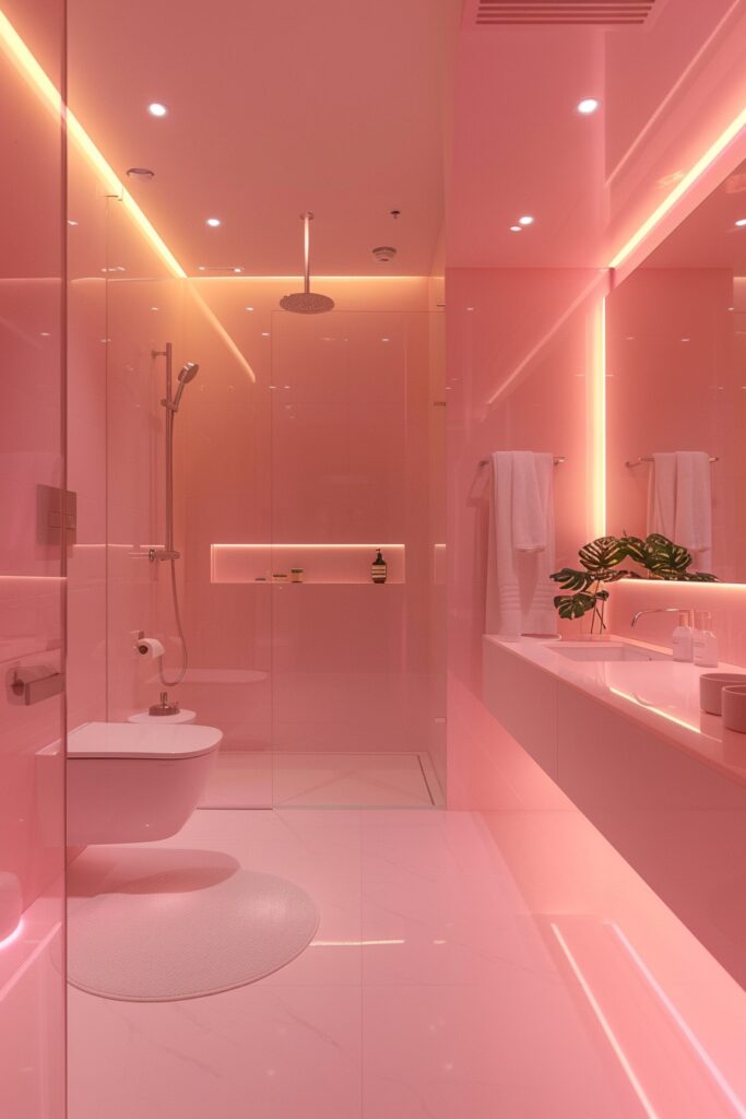 Minimalist Pink Bathrooms