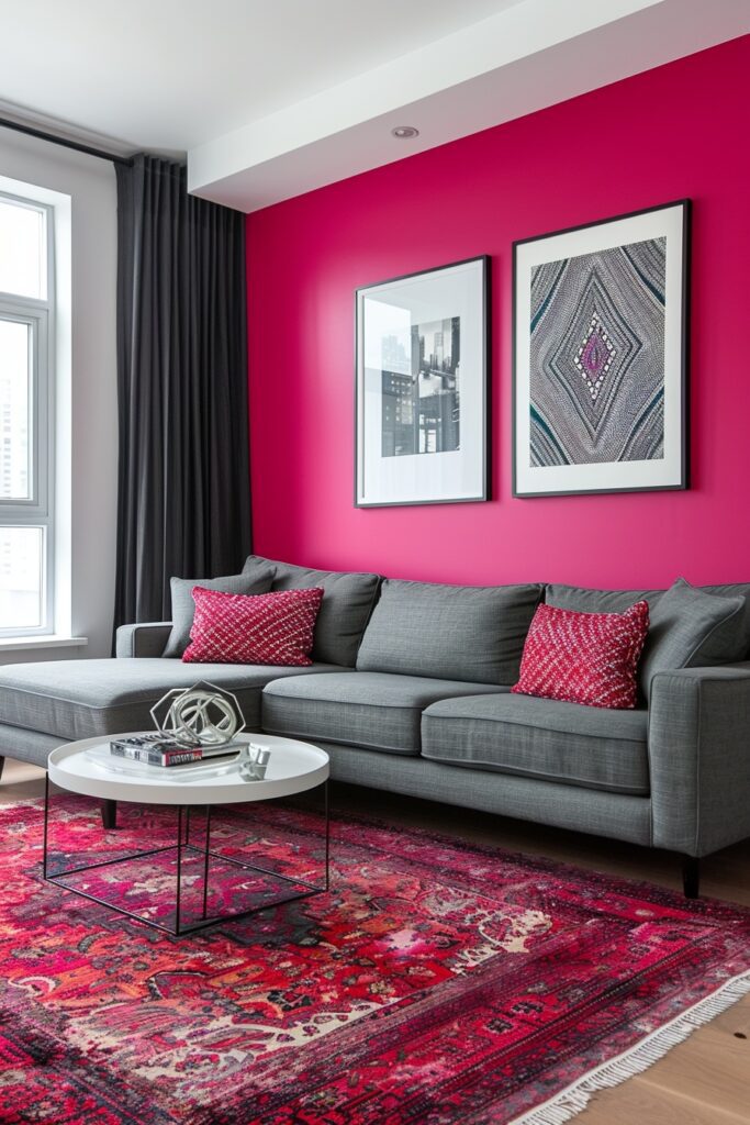 Bold Pink Accent Walls