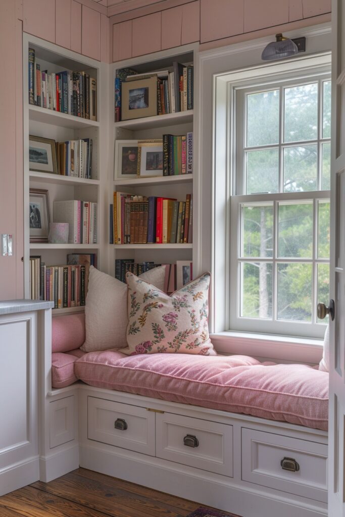 Serene Pink Reading Nooks