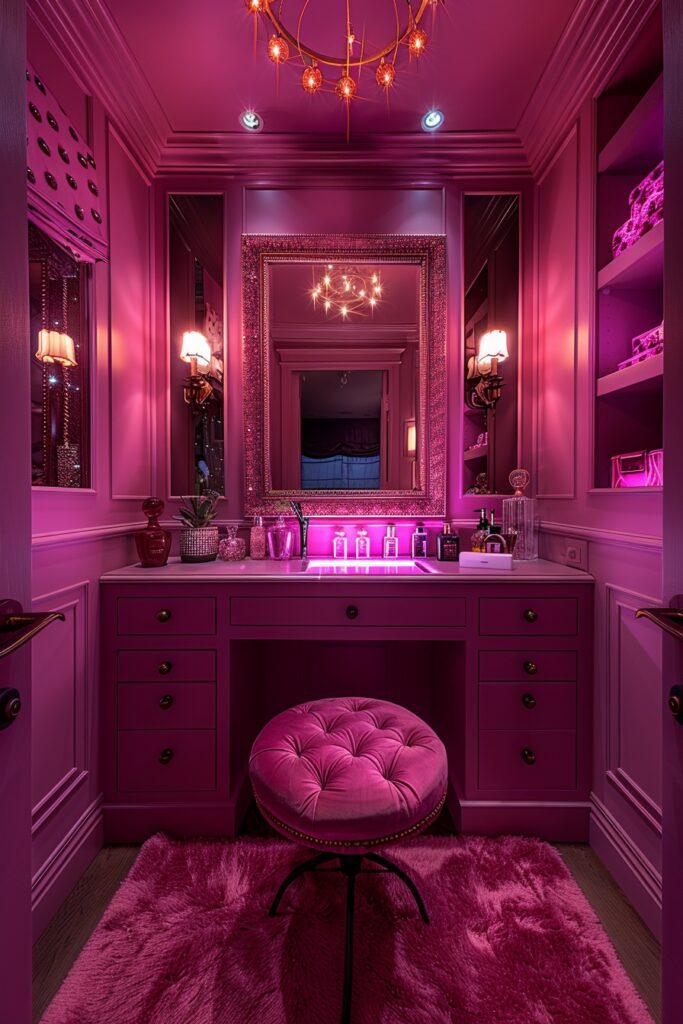 Glamorous Pink Dressing Rooms