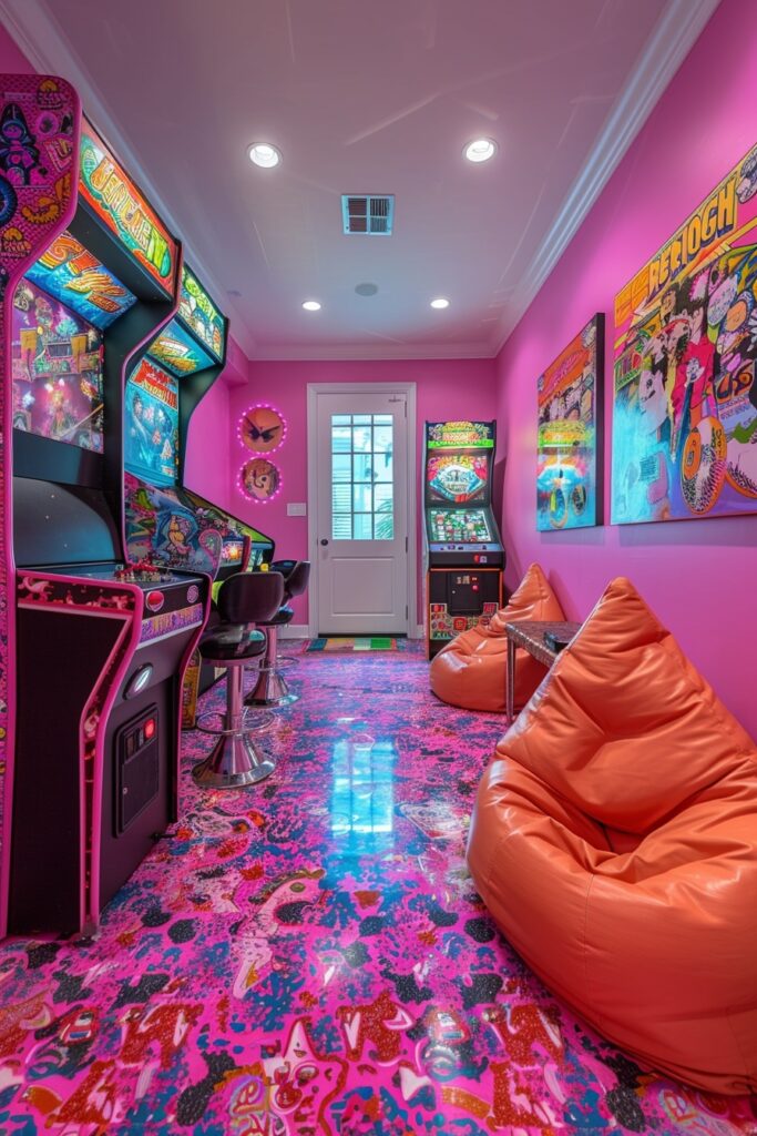 Retro Pink Game Rooms