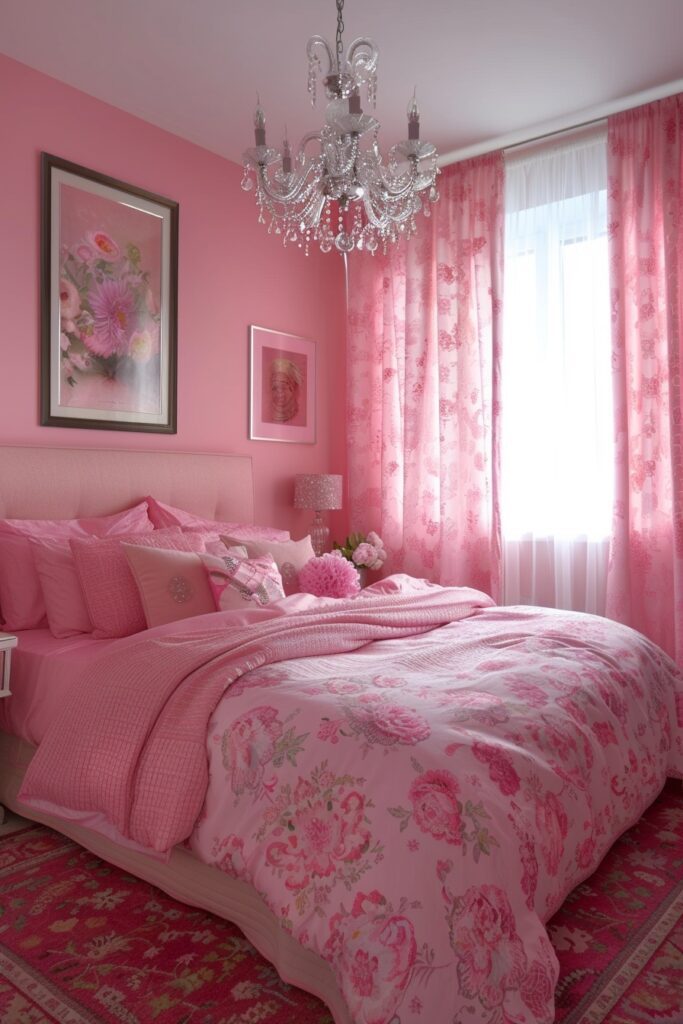 Monochrome Pink Bedrooms