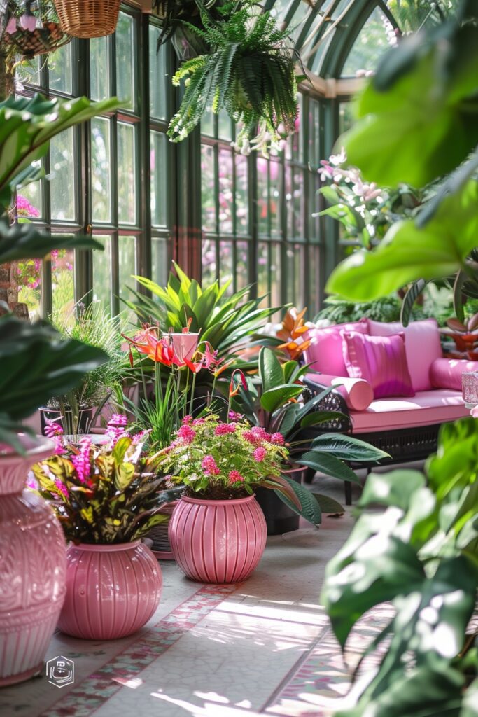 Vibrant Pink Indoor Gardens