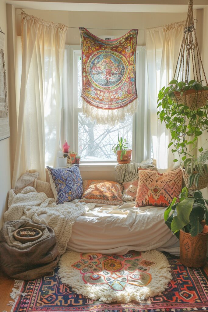 Utilizing Corners: Boho Sanctuaries in Small Bedrooms