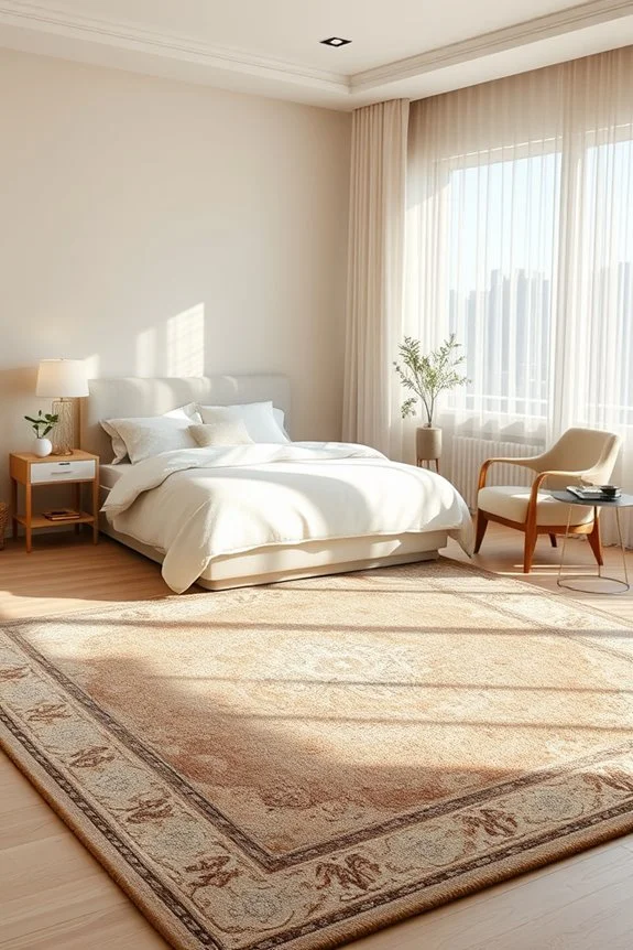 rug selection enhances bedroom