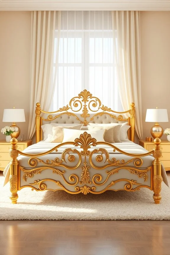 luxurious gold bed frame