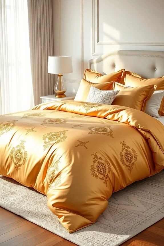 luxurious gold bedding