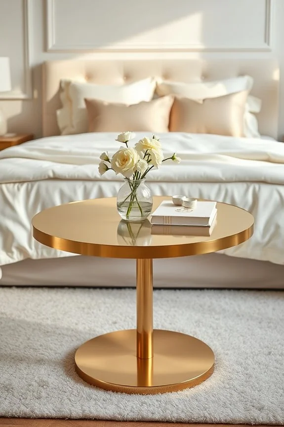 gold accent side table