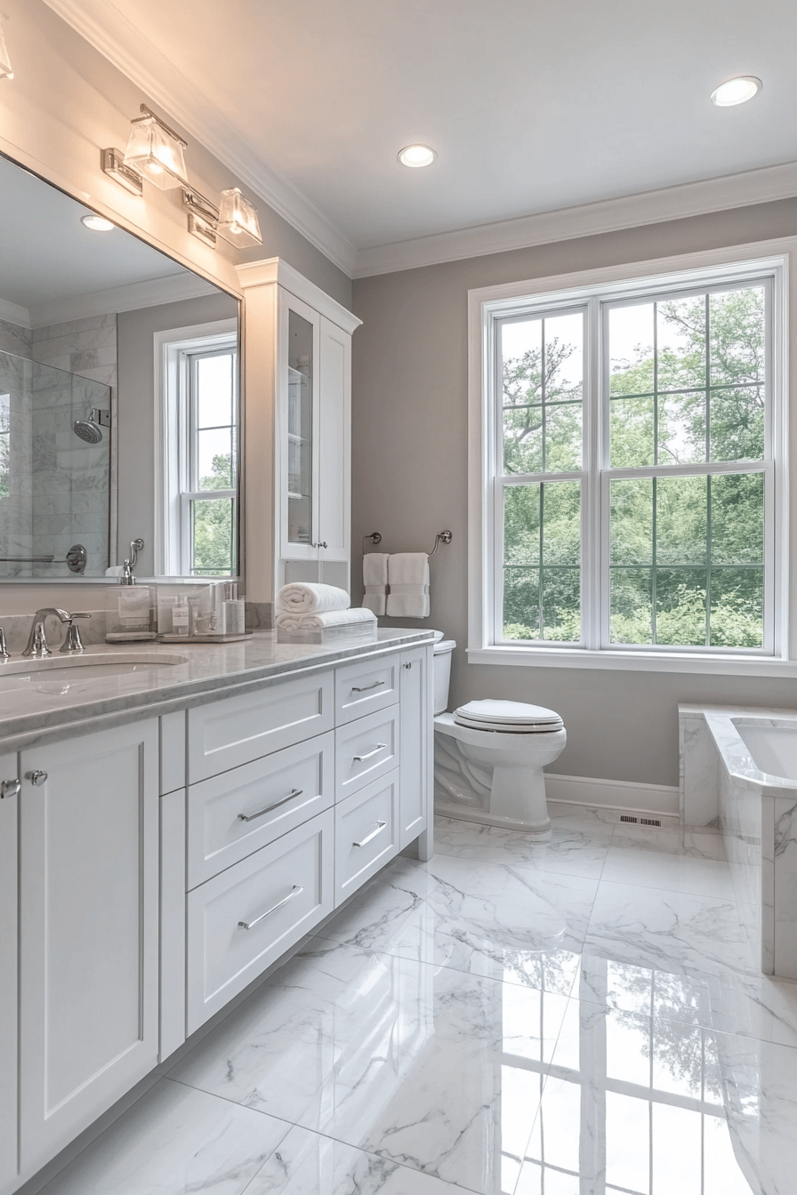 grey and white bathroom