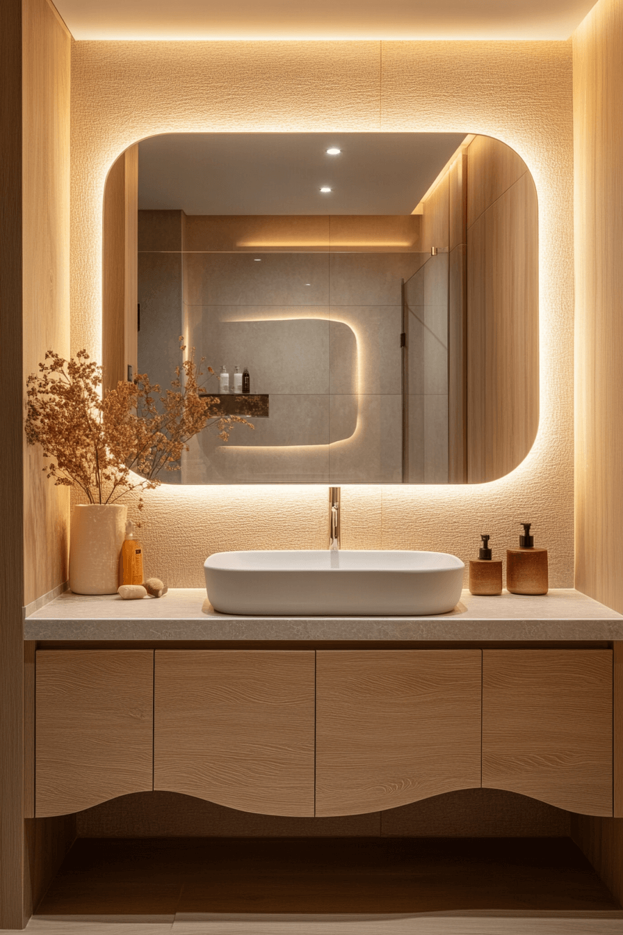 statement mirror bathroom