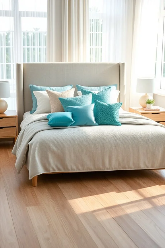 turquoise pillows for vibrant contrast