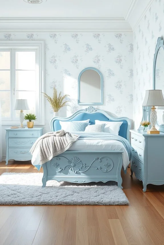 classic powder blue vintage furniture