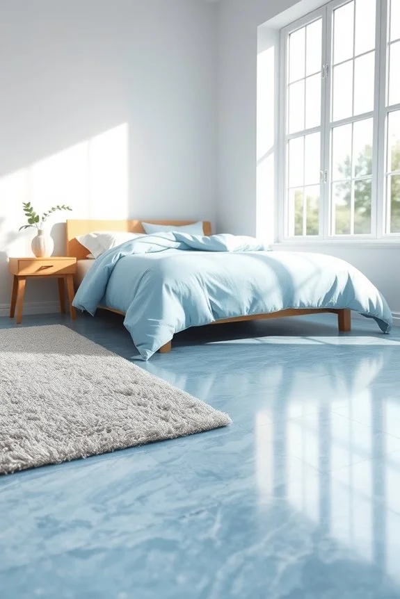 ice blue floor tiles