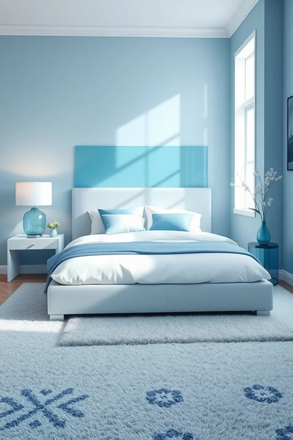 frosted blue glass decor