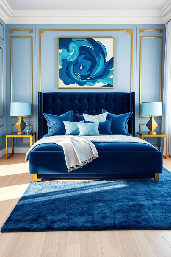 art deco blue elements