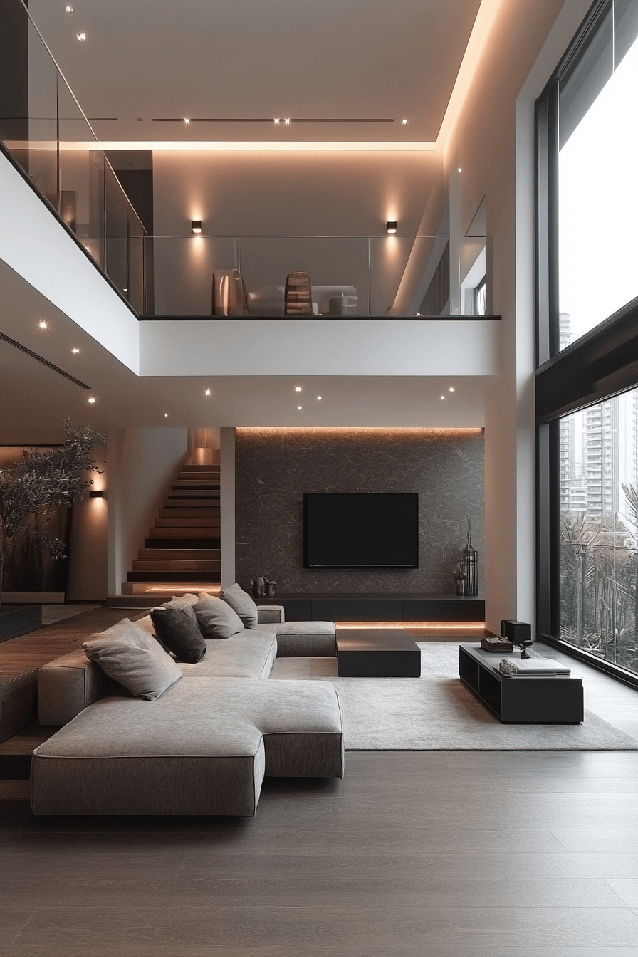 Modern minimalist house interior living rooms