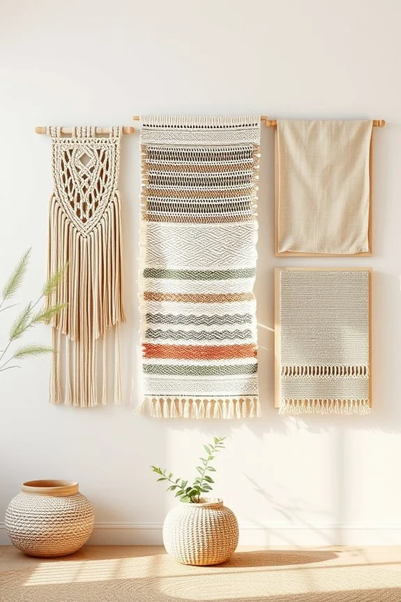 textured fabric wall art