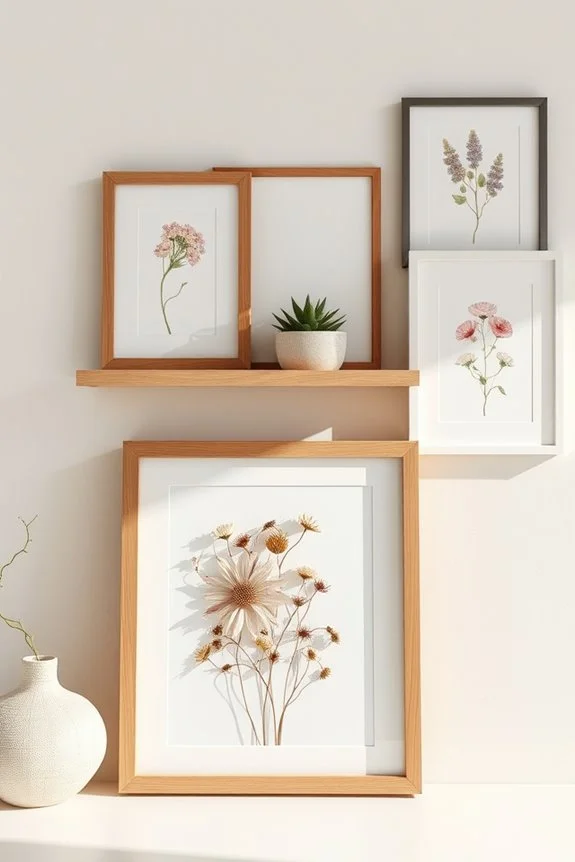 framed pressed flower art
