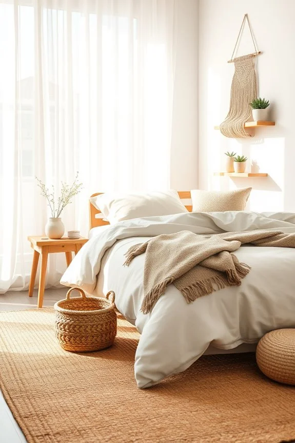 woven textures in bedroom decor