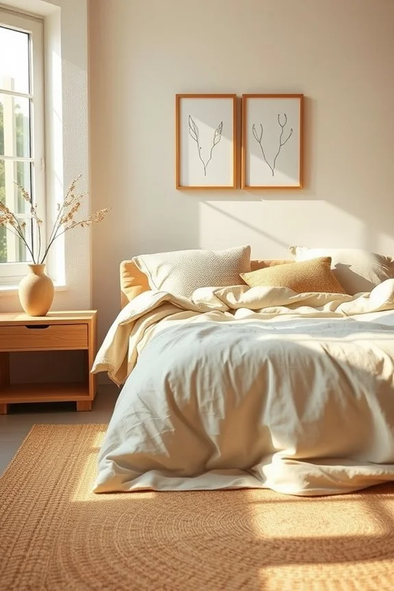 minimalist artwork in bedroom