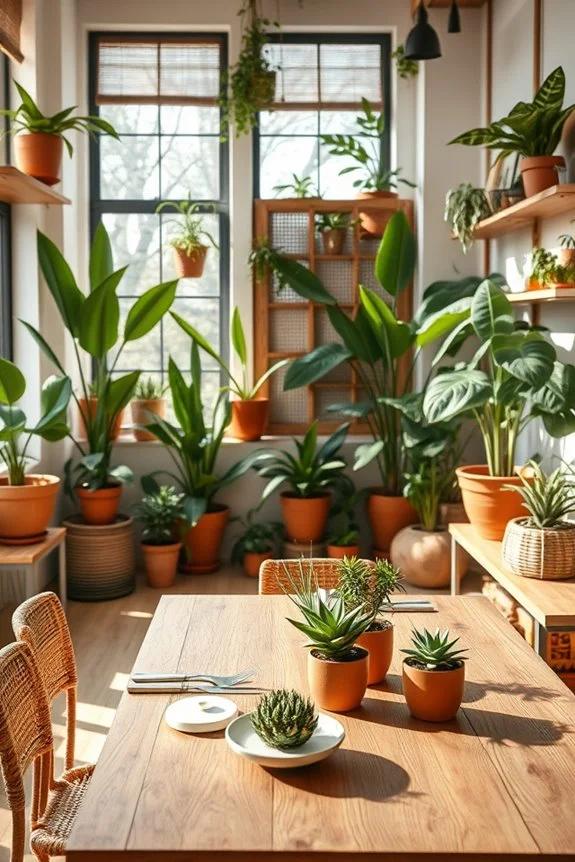 potted plants enhance atmosphere