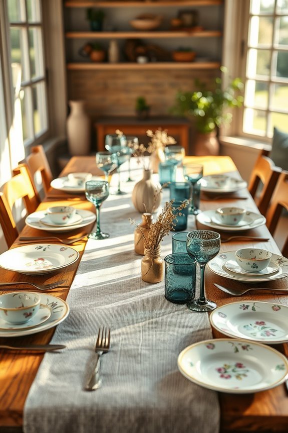 eclectic vintage table settings