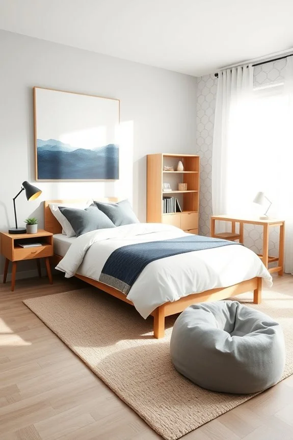 minimalist serene boy's room