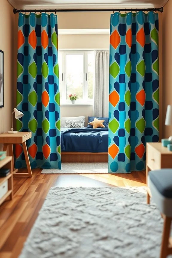 vibrant playful curtain designs