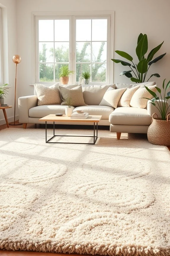 plush area rug in living room