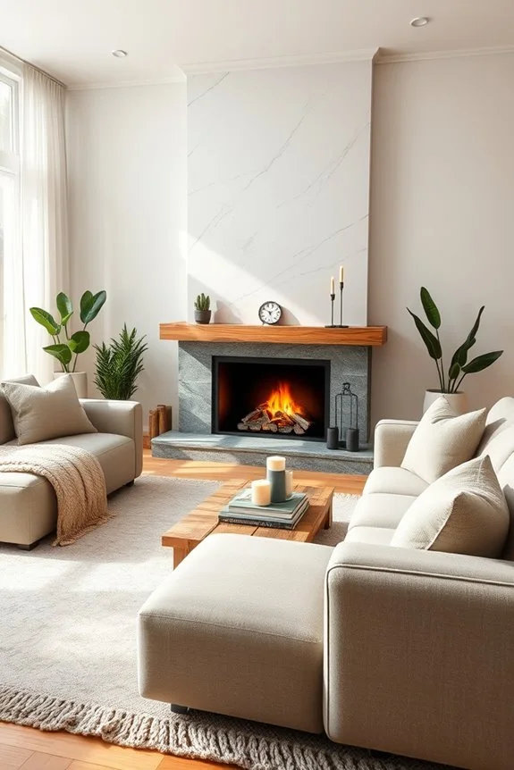 fireplace focal point with decor